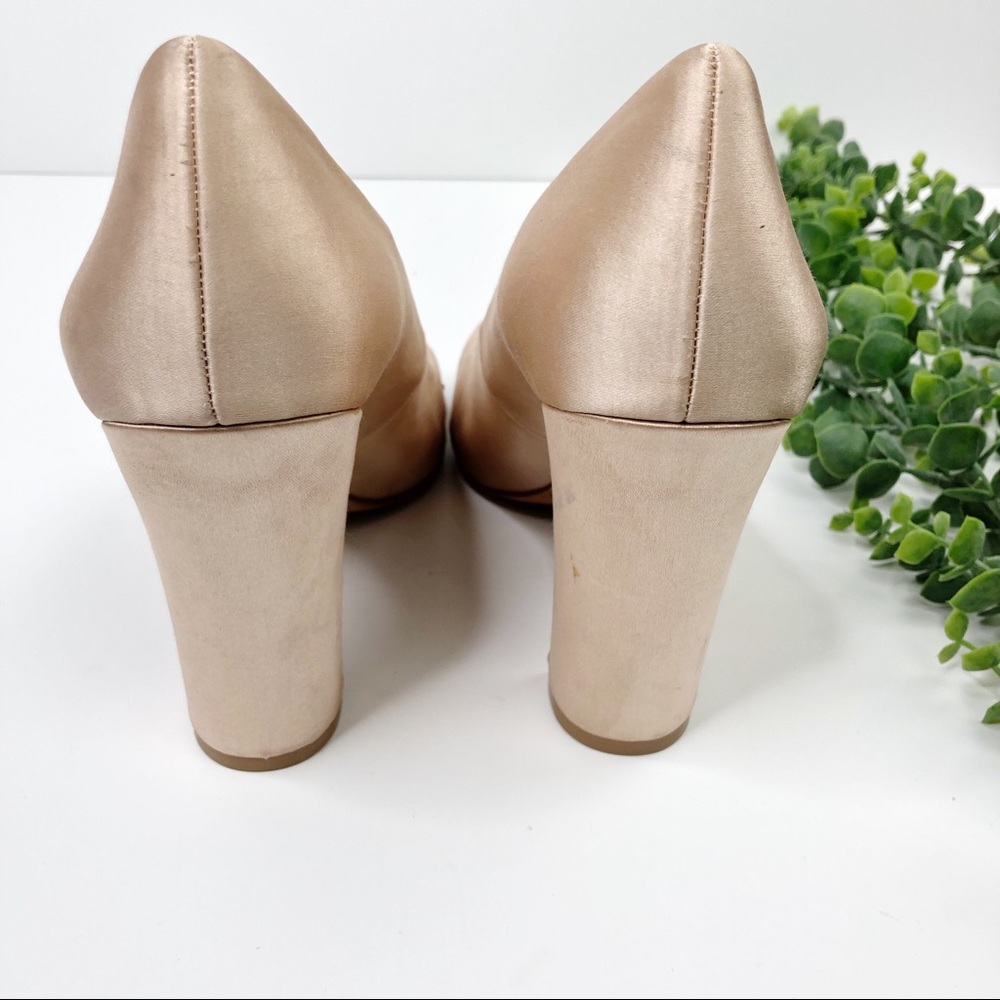 Vince Camuto Blush Pink Satin Peep Toe Heels 9 - Picture 4 of 8